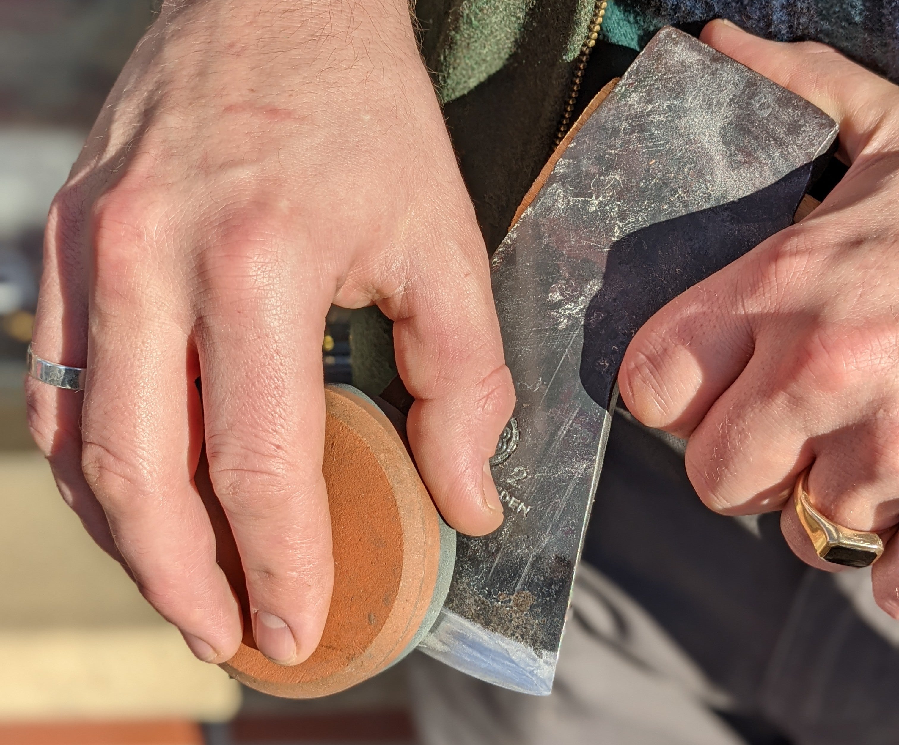 How to Field Sharpen an Axe or Hatchet with a Puck Sharpening