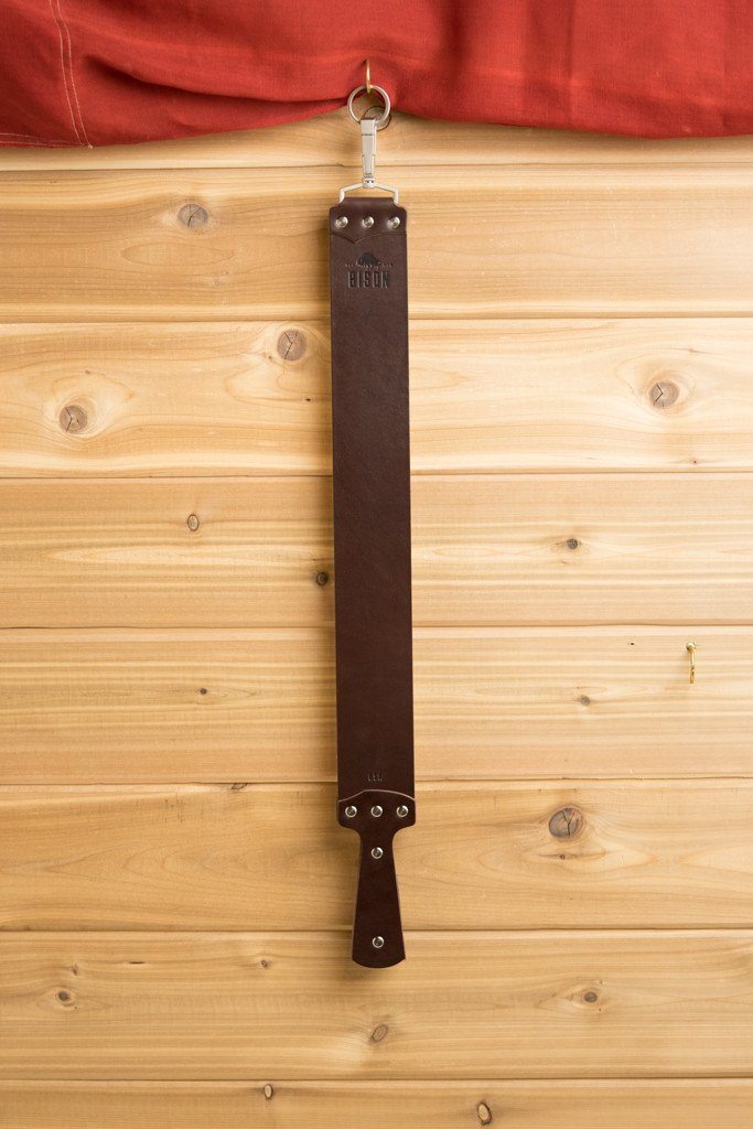 3 Inch English Bridle Razor Strop in Horsehide - Bison Made