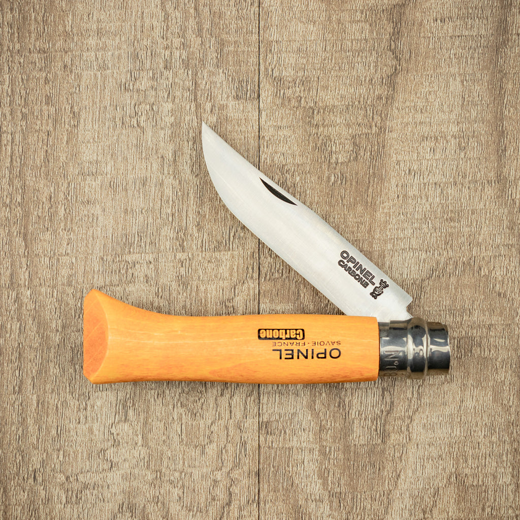 Opinel No.08 Carbon Steel Knife with Beechwood Handle Brown at Rs