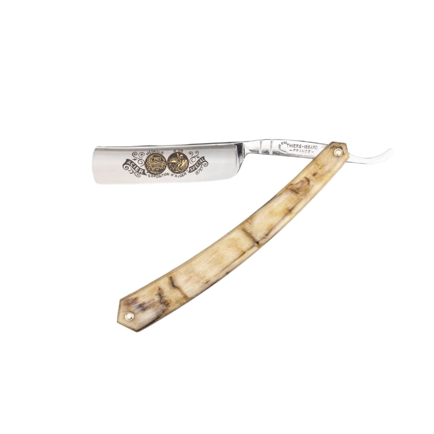 Thiers Issard Straight Razor, Gold Medallion Rams Horn,  5/8