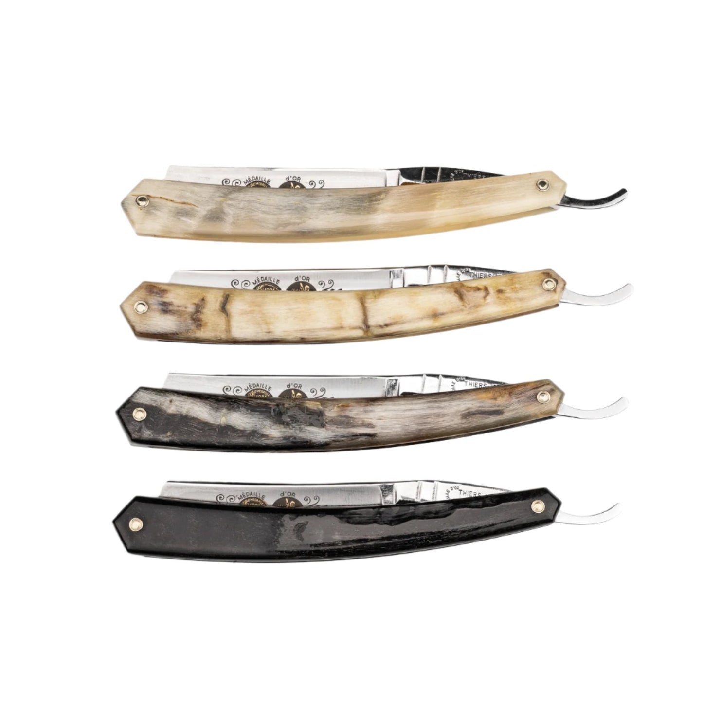 Thiers Issard Straight Razor, Gold Medallion Rams Horn,  5/8